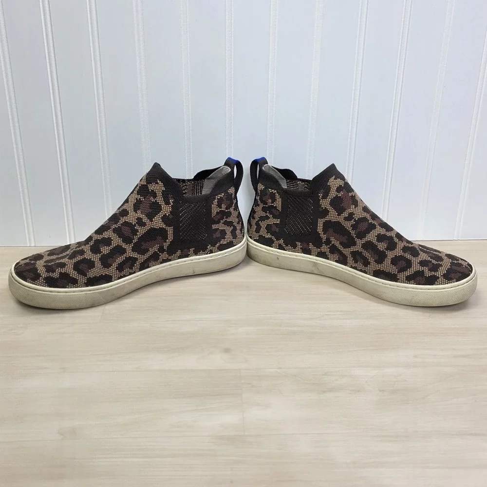 Rothy's The Chelsea Boots Wildcat Knit Leopard Print Brown Cheetah‎ Size 9